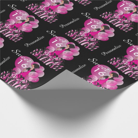 スイート16誕生日ガール ラッピングペーパー (角)