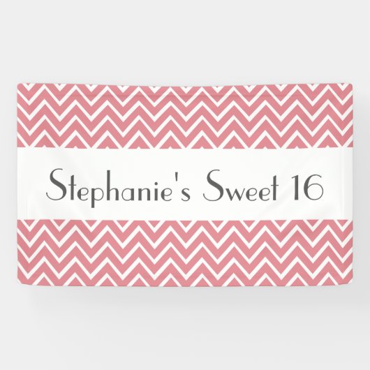 スイート16誕生日シェブロン色2を選択 横断幕 (横)