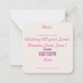 スイート16誕生日ノートカード ノートカード (裏面)