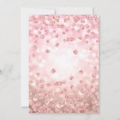 スイート16誕生日バラ金ゴールドグリッター灯 招待状 (裏面)