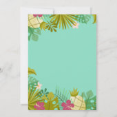 スイート16誕生日フラミンゴルアウ（ハワイ式宴会）パームツリービーチ 招待状 (裏面)