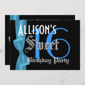 スイート16誕生日ブフェイクルーボウ 招待状 (正面/裏面)