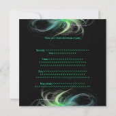 スイート16誕生日ブラック&ブルーグリーンスワール 招待状 (裏面)
