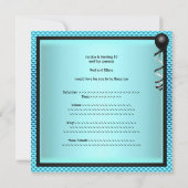 スイート16誕生日ブルーブラックボウ 招待状 (裏面)