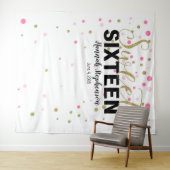 スイート16誕生日写真ブース背景バナー タペストリー (インサイチュ(横))