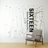 スイート16誕生日写真ブース背景バナー タペストリー (インサイチュ(横))