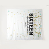 スイート16誕生日写真ブース背景バナー タペストリー (正面(横))