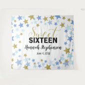 スイート16誕生日写真ブース背景バナー タペストリー (正面(横))