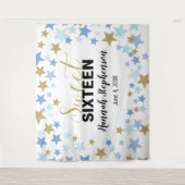 スイート16誕生日写真ブース背景バナー タペストリー (正面)