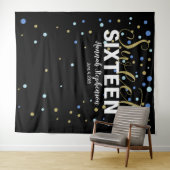 スイート16誕生日写真ブース背景バナー タペストリー (インサイチュ(横))