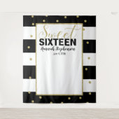 スイート16誕生日写真ブース背景バナー タペストリー (正面)