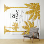 スイート16金ゴールドグリッターフォトブースタペストリー タペストリー (インサイチュ(横))