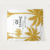 スイート16金ゴールドグリッターフォトブースタペストリー タペストリー (正面(横))