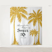 スイート16金ゴールドグリッターフォトブースタペストリー タペストリー (正面)