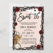 スイート16 キュート アリスインワンダーランド ガール 誕生日 招待状 (正面)