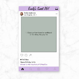 スイート16 キンチャネラ パーティー 写真撮影用 プロップ フォトブース フレーム ポスター