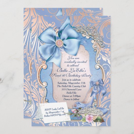 スイート16 キンチャネラ パーティー 招待状 (正面/裏面)