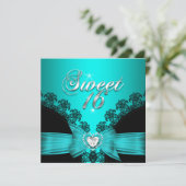 スイート16 シックスティーン アクア ブルー ブラックレース 招待状 (スタンド正面)