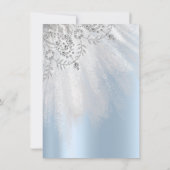 スイート16 シャワー ブライダル シルバー グレー ブルー ドレス 招待状 (裏面)