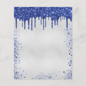 スイート16 ネイビーブルー シルバー 予算 招待状 チラシ (裏面)