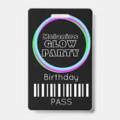 スイート16 ネオン グロー パーティー 誕生日 パス ID バッジ (裏面)