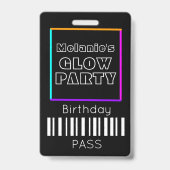 スイート16 ネオン 暗闇で光る バースデー パス ID バッジ (裏面)