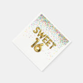 スイート16 バルーンとコンフェッティ スタンダードカクテルナプキン (角)