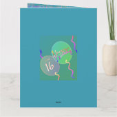 スイート16 バルーン折り紙グリーティングカード カード (裏面)