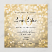 スイート16 バースデーパーティー ゴールドグリッター ライト