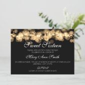 スイート16 バースデーパーティー ゴールド ボケ ライト 招待状 (スタンド正面)