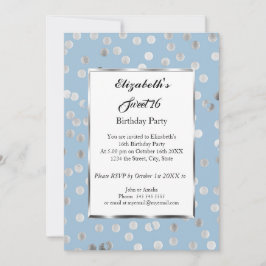 スイート16 バースデーパーティー ブルーパーティー シルバーバブルズ 招待状