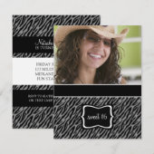 スイート16 バースデーパーティー 招待状 {ゼブラ柄} (正面/裏面)