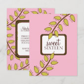 スイート16 バースデーパーティー 招待状 {ボヘミアンチック} (正面/裏面)