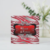 スイート16 バースデーパーティー 赤 招待状 (スタンド正面)