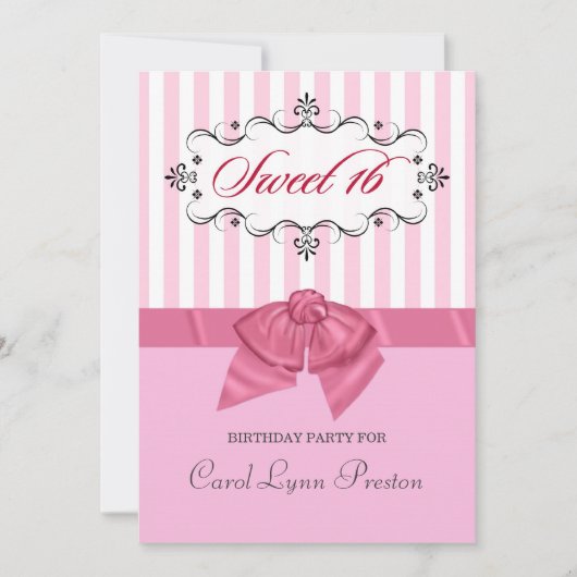 スイート16:バースデーパーティ招待状 招待状 (正面)