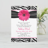 スイート16 バースデー インビテーション | ダイシー ゼブラ プリント (スタンド正面)