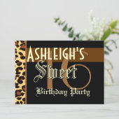 スイート16 バースデー カスタム テンプレート - ヒョウ柄 (スタンド正面)