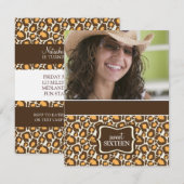 スイート16 バースデー パーティー 招待状 {アニマル プリント} (正面/裏面)