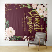 スイート16 バーズデイ ブルッシュ フラワール burgundy バックドロップ タペストリー (インサイチュ(横))