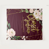 スイート16 バーズデイ ブルッシュ フラワール burgundy バックドロップ タペストリー (正面(横))