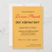 スイート16 パーティー グリッター スティレット 財布 & 口紅 招待状 (裏面)