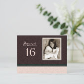 スイート16 フォト招待状 インビテーションポストカード (スタンド正面)