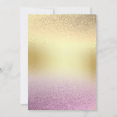 スイート16 フラミンゴ ピンクとゴールド グリッター 招待状 (裏面)