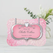 スイート16 フラワー ダマスク 誕生日パーティー キンセアニエラ 招待状 (スタンド正面)