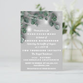 スイート16 ブライダルシャワー ライト ジャー ユーカリ グレー 招待状 (スタンド正面)