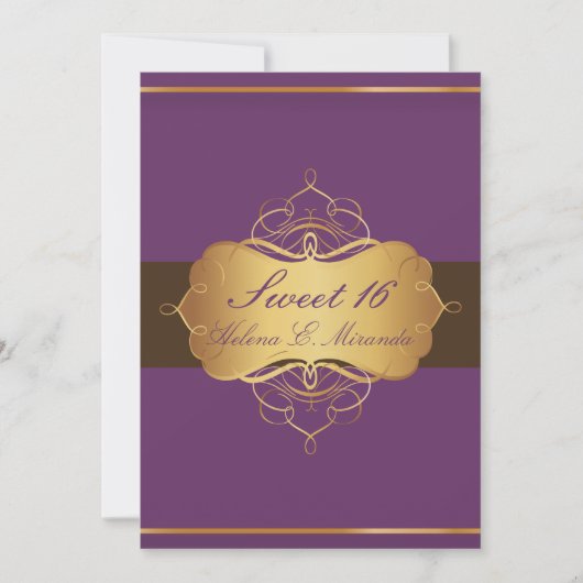 スイート16/プラムチョコレート/ティアラ 招待状 (正面)