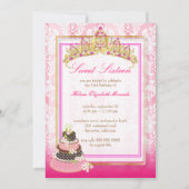 スイート16/プリンセス/4段ピンクチョコレートケーキ 招待状 (裏面)