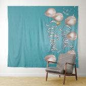 スイート16 モダンターコイズ ガール 16歳の誕生日テープ タペストリー (インサイチュ(横))