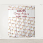 スイート16 レッド ゴールド バースデーパーティー 背景 タペストリー (正面)