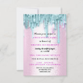 スイート16 ローズ フラワールドレス 青ドリップス 招待状 (正面)